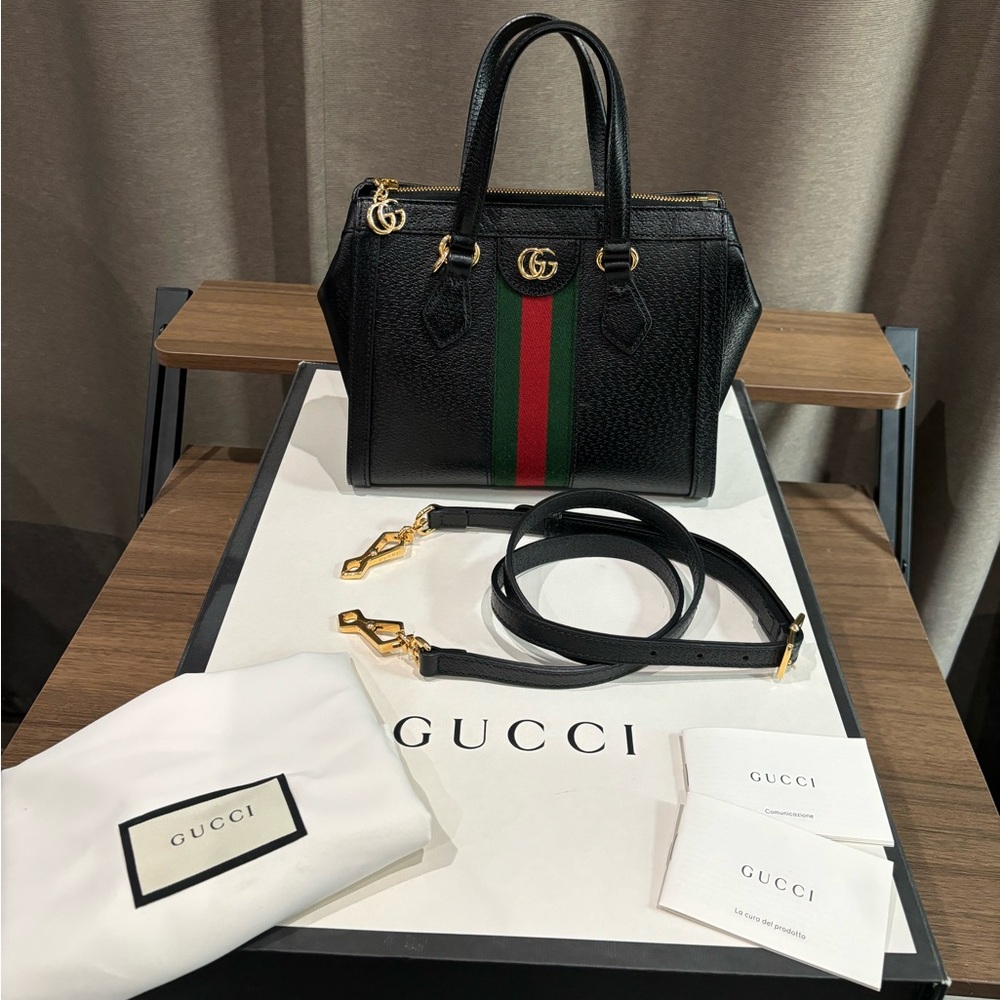 Gucci Ophedia Black Leather Handbag